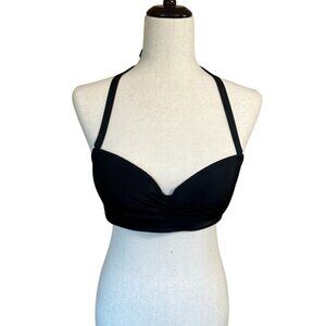 In Private Sweetheart Neckline Strappy Halter Bikini Swimsuit Top 38B Black